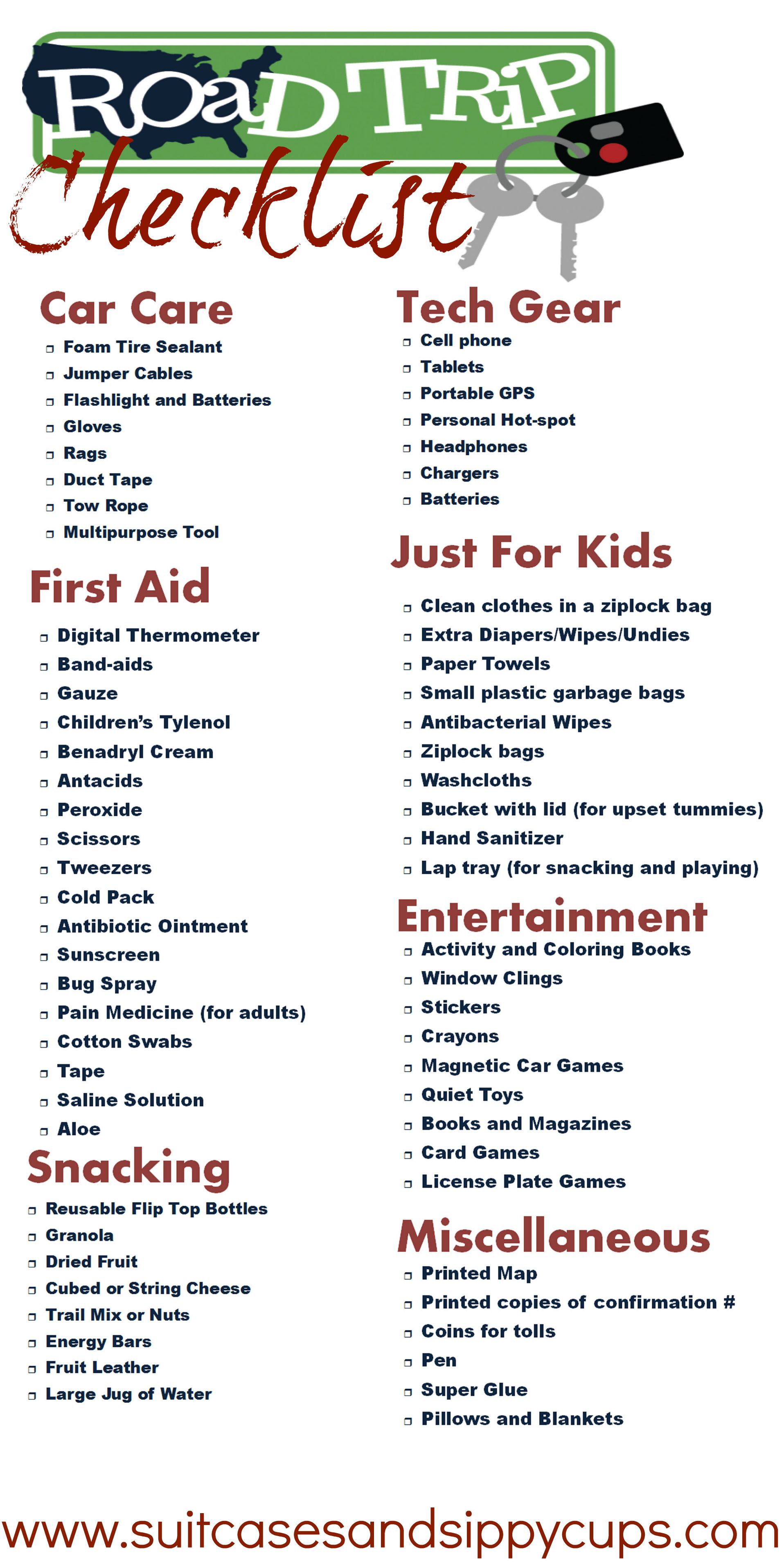 Road trip with kids: use this handy checklist as preparation!